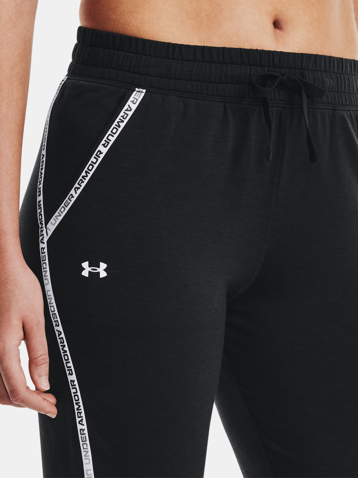 Tepláky Under Armour Rival Terry Taped Pant-BLK (5)