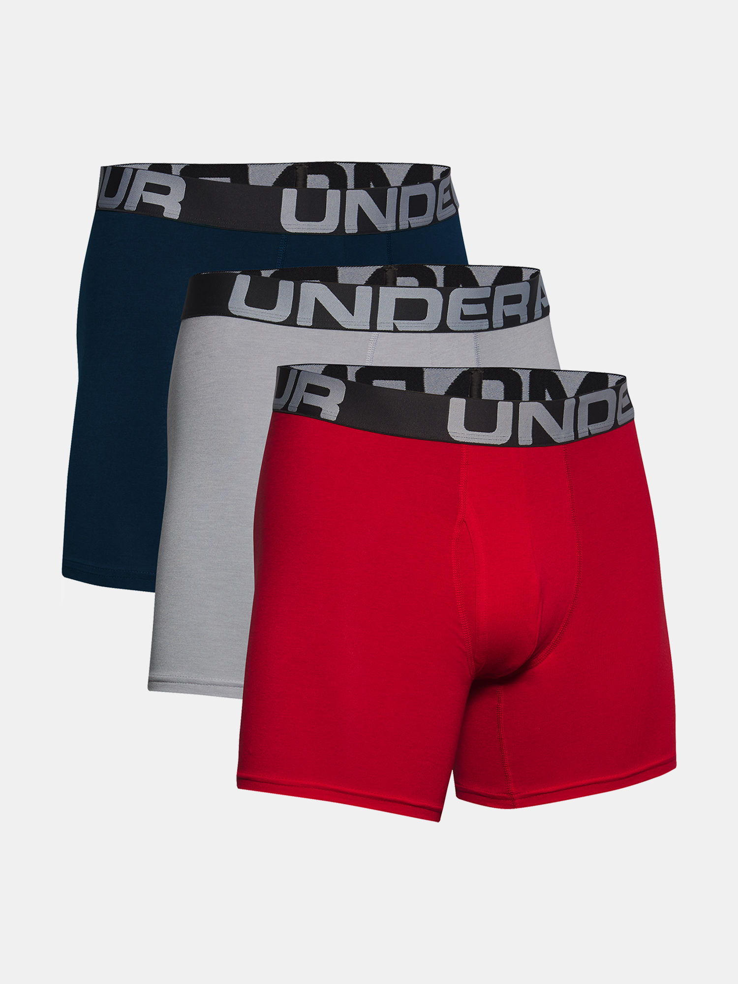 Boxerky Under Armour Charged Cotton 6in 3 Pack-RED (5)