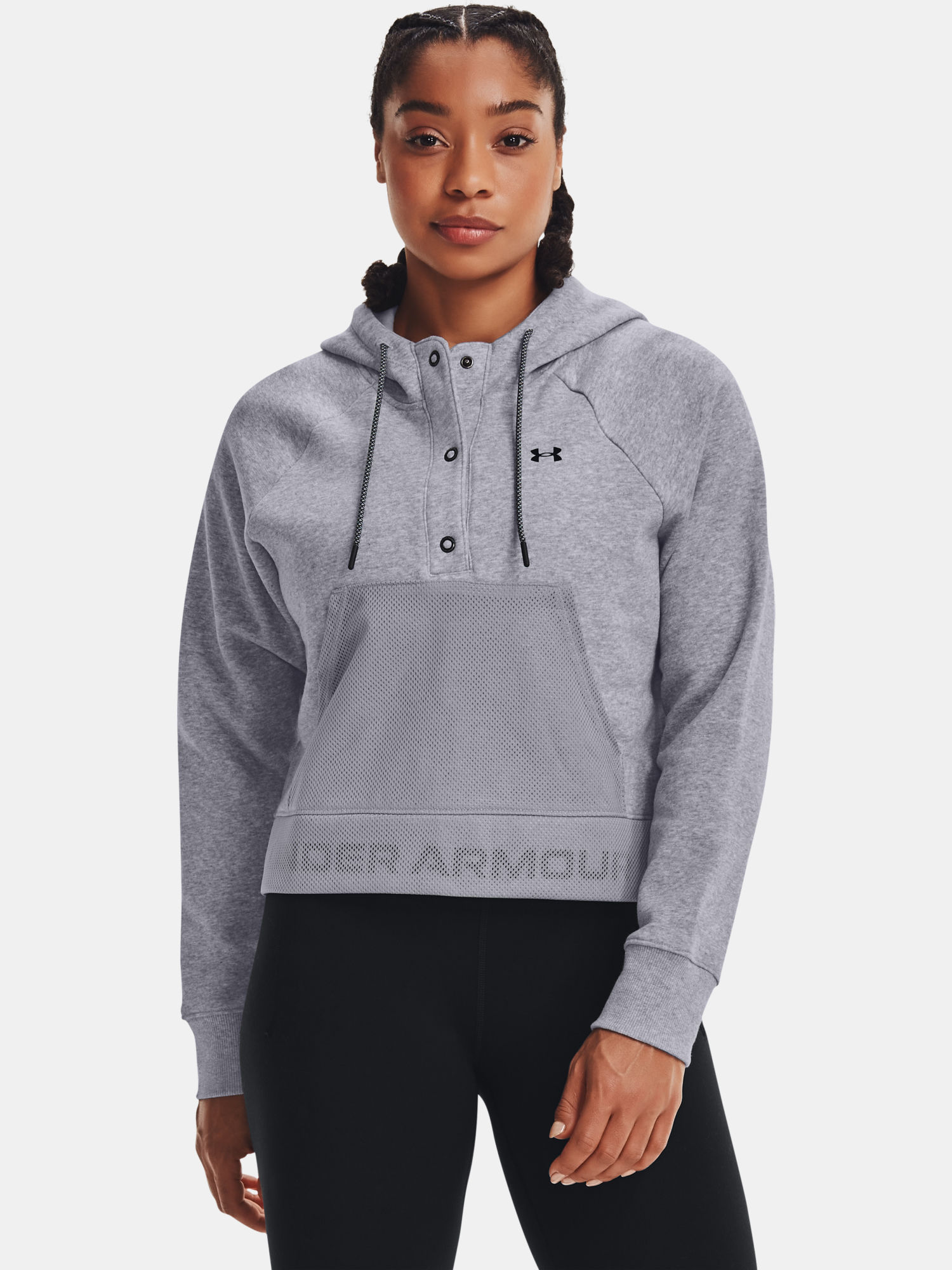 Mikina Under Armour Rival Fleece Mesh Hoodie-GRY (1)