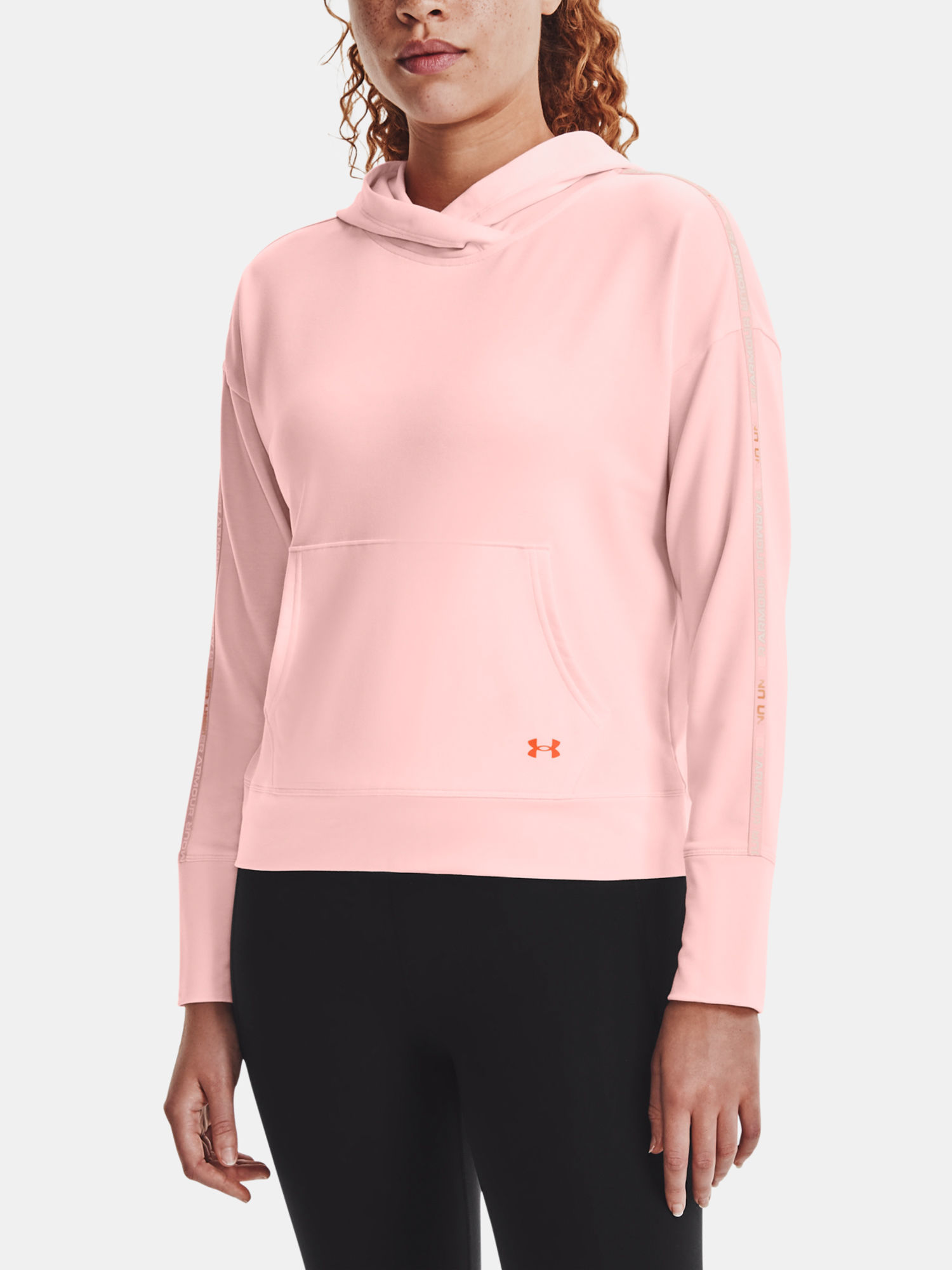 Mikina Under Armour Rival Terry Taped Hoodie-PNK (1)